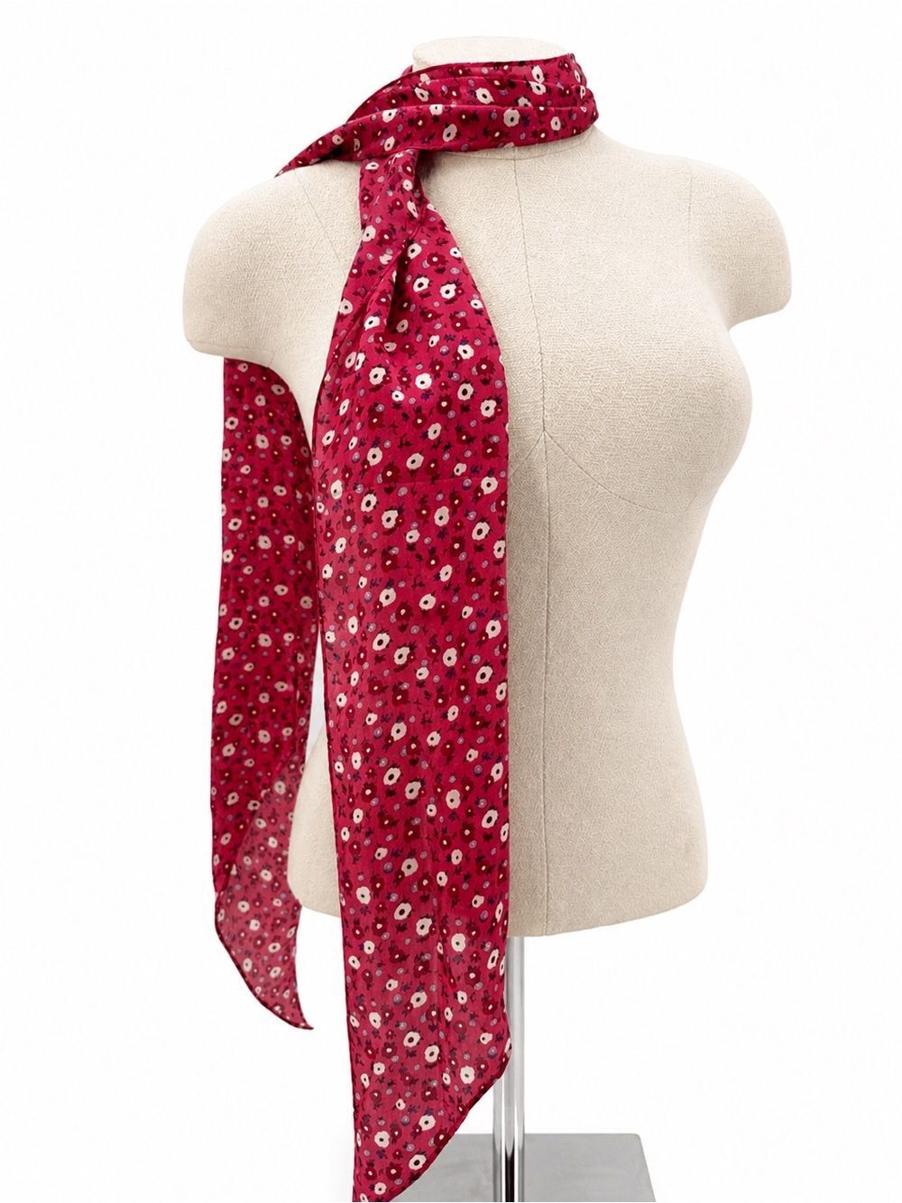American Eagle Pink Multicolor Silk Scarf Thin Accessory Floral Y2k Style